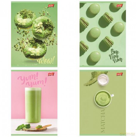 Paczka Zeszyt A5 60k. linia okładka laminowana Green Delicious mix 10 sztuk