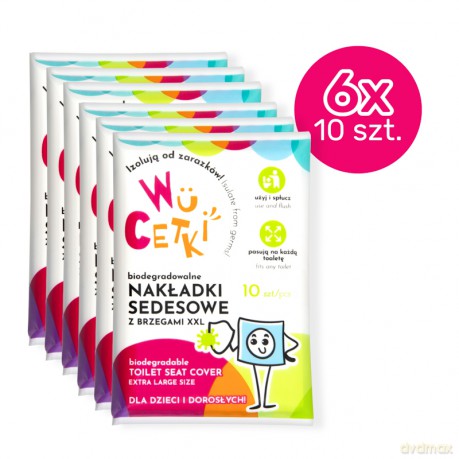 Wucetki jednorazowe nakładki na toaletę 6 opakowania po 10 szt