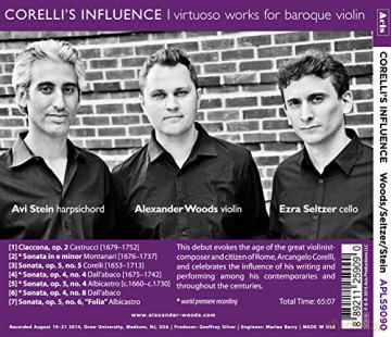 Alexander Woods: Corelli\'s Influence, virtuoso works for baroque violin [CD]