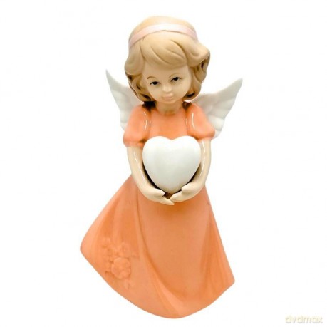 Figurka Aniołek porcelanowy pomarańczowy 14cm [FIGURKA]