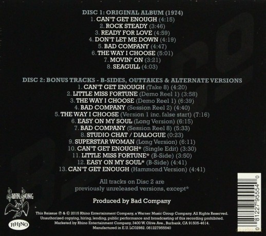 Bad Company: Bad Company (Deluxe) [2CD]
