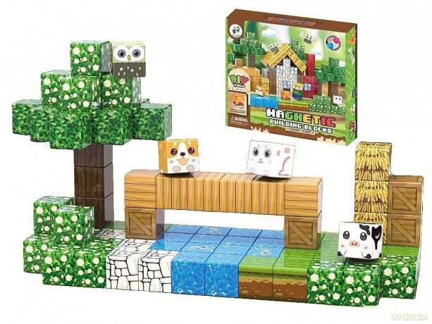 Klocki magnetyczne domek w lesie 87el [KLOCKI]