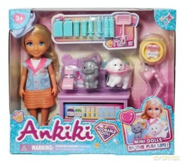 Lalka weterynarz ze zwierzętami i akcesoriami