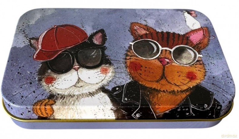 Puszka średnia prostokąt Cool cats