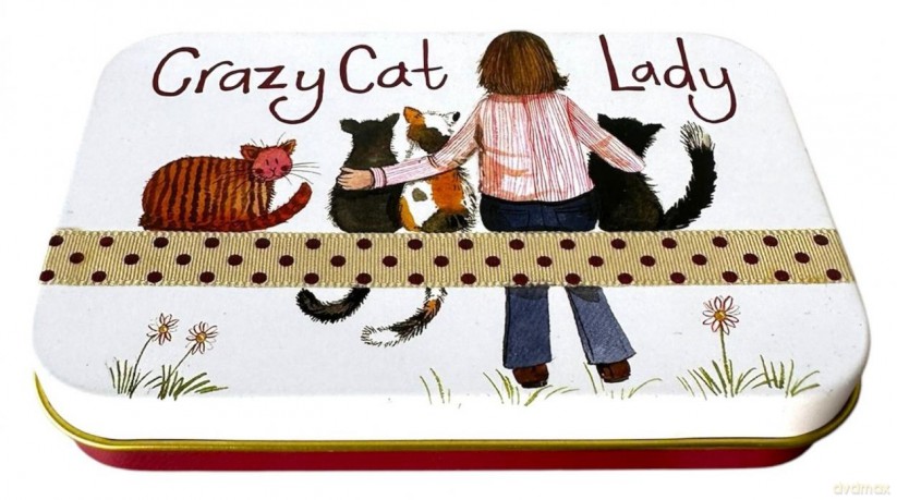 Puszka średnia prostokąt Crazy Cat Lady Kociara