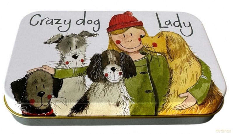 Puszka średnia prostokąt Crazy Dog Lady Psiara