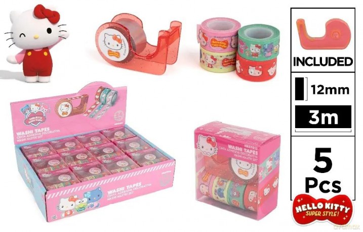 Taśmy dekoracyjne z dyspenserem Hello Kitty 4szt