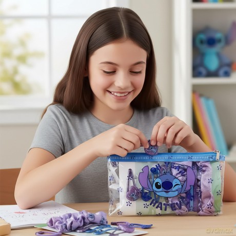 Cerda Beauty Disney: Stitch - Hair Accessories Set with Pouch (2500002676)