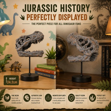 Nemesis Now: Tyrannosaurus Rex Skull on Plinth (D7553B26)