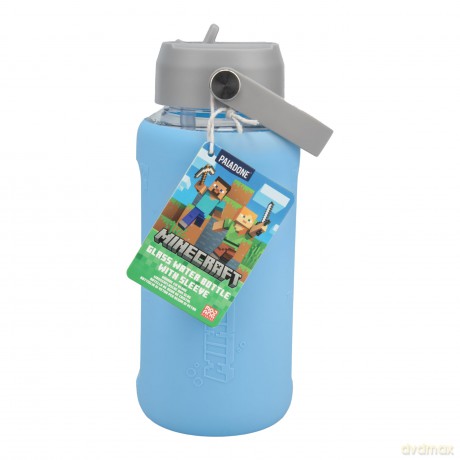 Paladone: Minecraft - Glass Water Bottle with Sleeve (PP16082MCF)
