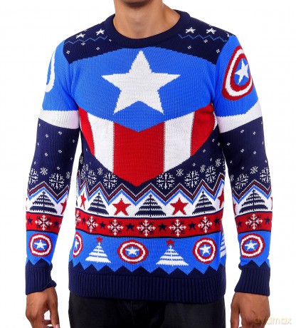 Captain America Christmas Sweater Size L