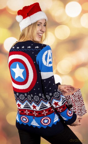 Captain America Christmas Sweater Size L