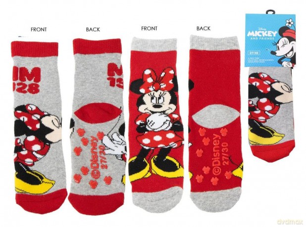 Disney Anti-Slip Socks with Applications Minnie Mouse 27-34