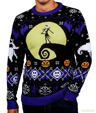 Nightmare Before Christmas Christmas Sweater 8-bit Size M