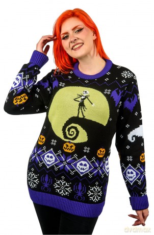 Nightmare Before Christmas Christmas Sweater 8-bit Size XXL