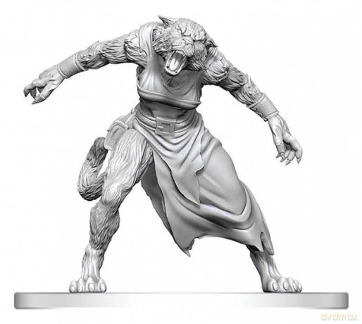 Pathfinder Battles Deep Cuts Unpainted Miniature Weretiger 13 cm