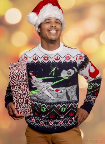 Star Wars Christmas Sweater X-Wing v TIE Fighter Size XL