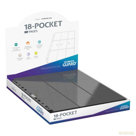 Ultimate Guard 18-Pocket Pages Side-Loading (50) - Grey