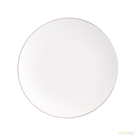 Alessia Złota Linia Talerz Deserowy Nbc 20,5 cm Porcelana Kremowa