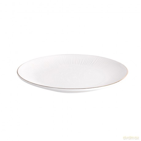 Alessia Złota Linia Talerz Deserowy Nbc 20,5 cm Porcelana Kremowa