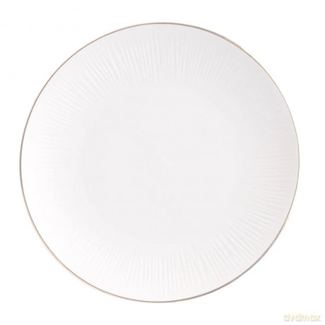 Alessia Złota Linia Talerz Płytki Nbc 25 cm Porcelana Kremowa