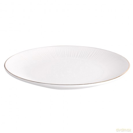 Alessia Złota Linia Talerz Płytki Nbc 25 cm Porcelana Kremowa
