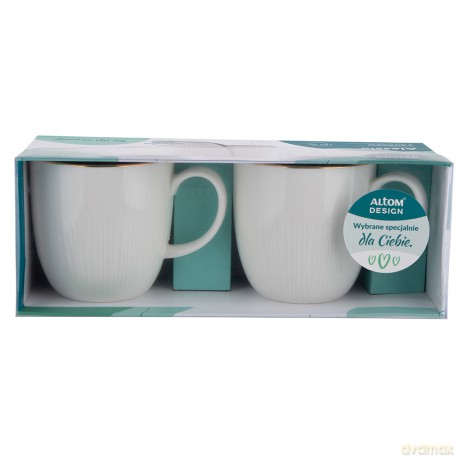 Alessia Złota Linia Zestaw 2 Kubków Nbc 280 Ml Gift Box Porcelana Kremowa