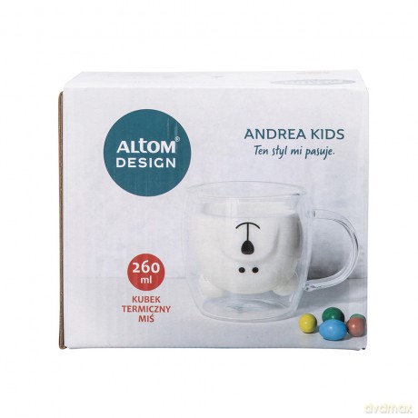 Andrea Kids Kubek Termiczny 260ml Dek.Miś