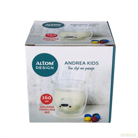 Andrea Kids Szklanka Termiczna 260ml Dek.Miś