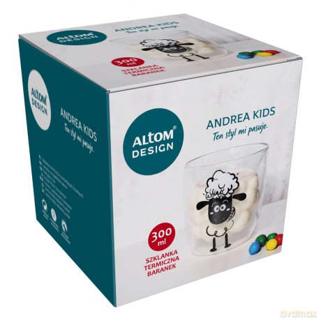 Andrea Kids Szklanka Termiczna 300ml Dek.Baranek