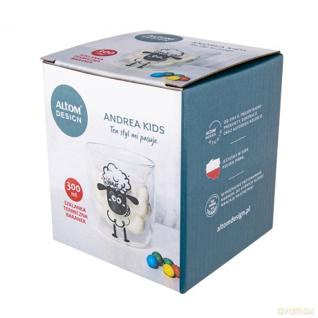 Andrea Kids Szklanka Termiczna 300ml Dek.Baranek