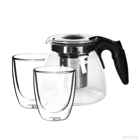 Andrea Zestaw Dzbanek 900 Ml + 2 X Szklanka Termiczna 300 Ml