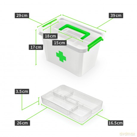Antibacterial Insert Apteczka 40x20x16,5cm 8l (1128)
