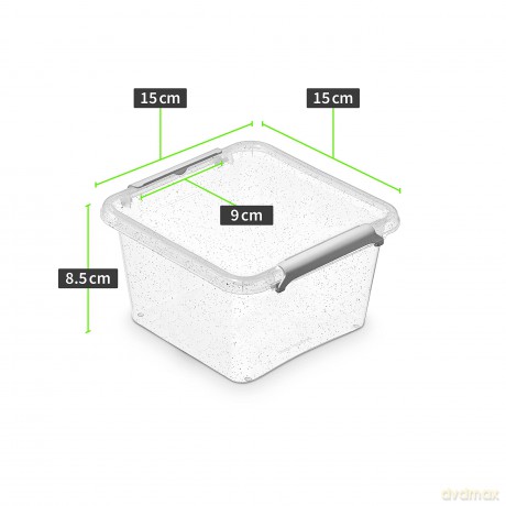 Antibacterial Komplet 2szt Pojemników Do Żywności Kwadratowych 1,15l (3029)