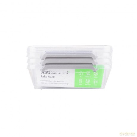 Antibacterial Komplet 3szt Pojemników Do Żywności 350ml (3010)