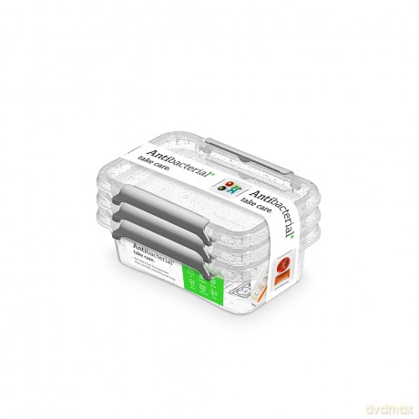 Antibacterial Komplet 3szt Pojemników Do Żywności 350ml (3010)
