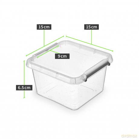Antibacterial Komplet 3szt Pojemników Do Żywności Kwadratowych 0,85l (3020)