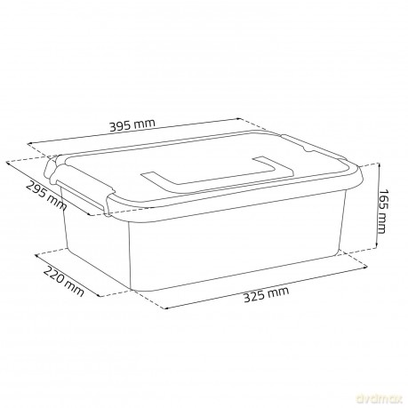 Antibacterial Pojemnik Do Przechowywania z Pok.I Rączką 39x29x16,5cm 12,5l (1523)