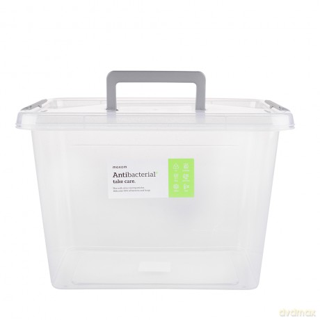Antibacterial Pojemnik Do Przechowywania z Pok.I Rączką 39x29x26cm 19l (1533)