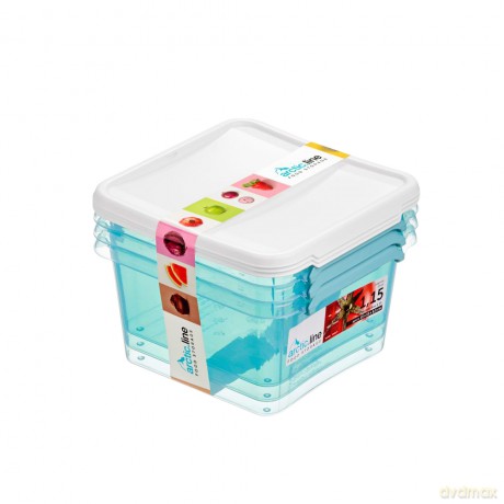 Arcticline Komplet 3 Pojemników Do Żywności Kwadratowy 1,15l 15x15x8,5cm (3812)