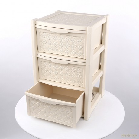 Arianna Regał 3 Szuflady 63,5x38,5x39cm Kol. Krem (8025646)