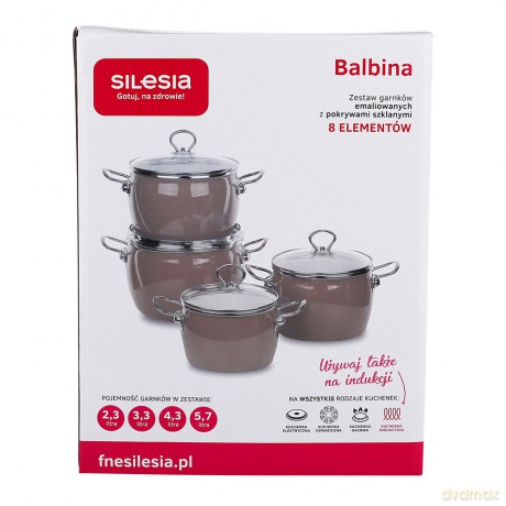Balbina Komplet 8 El. Garnków Emaliowanych Soft Blue