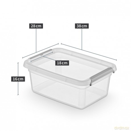 Basestore Pojemnik z Pok.I Klipsami 39x29x16,5cm 12,5l (2522)
