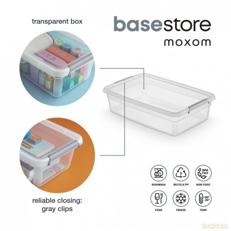 Basestore Pojemnik z Pok.I Klipsami 58x39x16cm 29l (2792)