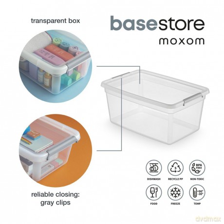 Basestore Pojemnik z Pok.I Klipsami 58x39x25cm 40l (2772)