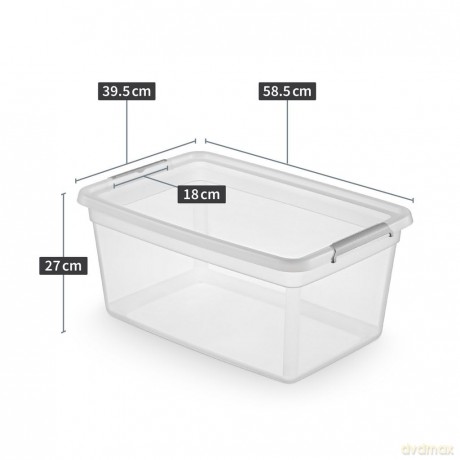 Basestore Pojemnik z Pok.I Klipsami 58x39x25cm 40l (2772)