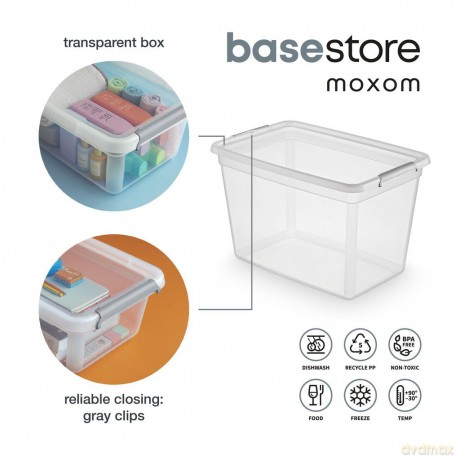 Basestore Pojemnik z Pok.I Klipsami 58x39x35cm 60l (2782)