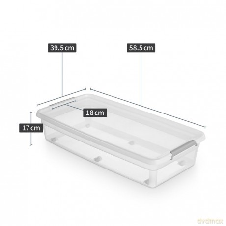 Basestore Pojemnik z Pok.I Klipsami Na Kółkach 78x39x17cm 35l (2812)
