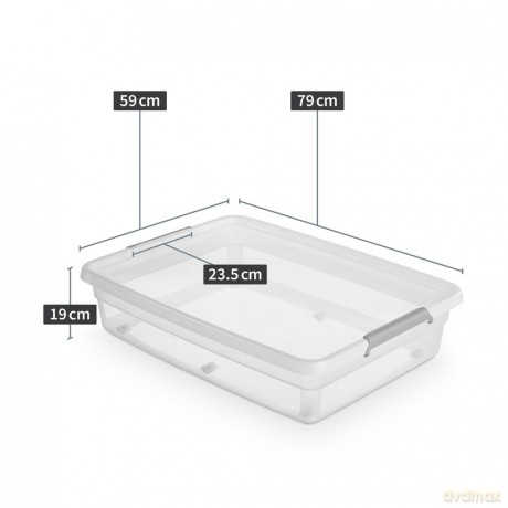 Basestore Pojemnik z Pok.I Klipsami Na Kółkach 79x59x19cm 60l (2912)