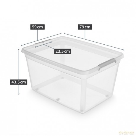 Basestore Pojemnik z Pok.I Klipsami Na Kółkach 79x59x43cm 140l (2922)